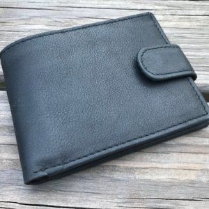 Black Wallet Handmade Card Holder Purse Bi Fold